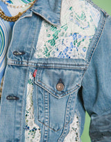 Vintage customized Levi’s denim jacket with lace