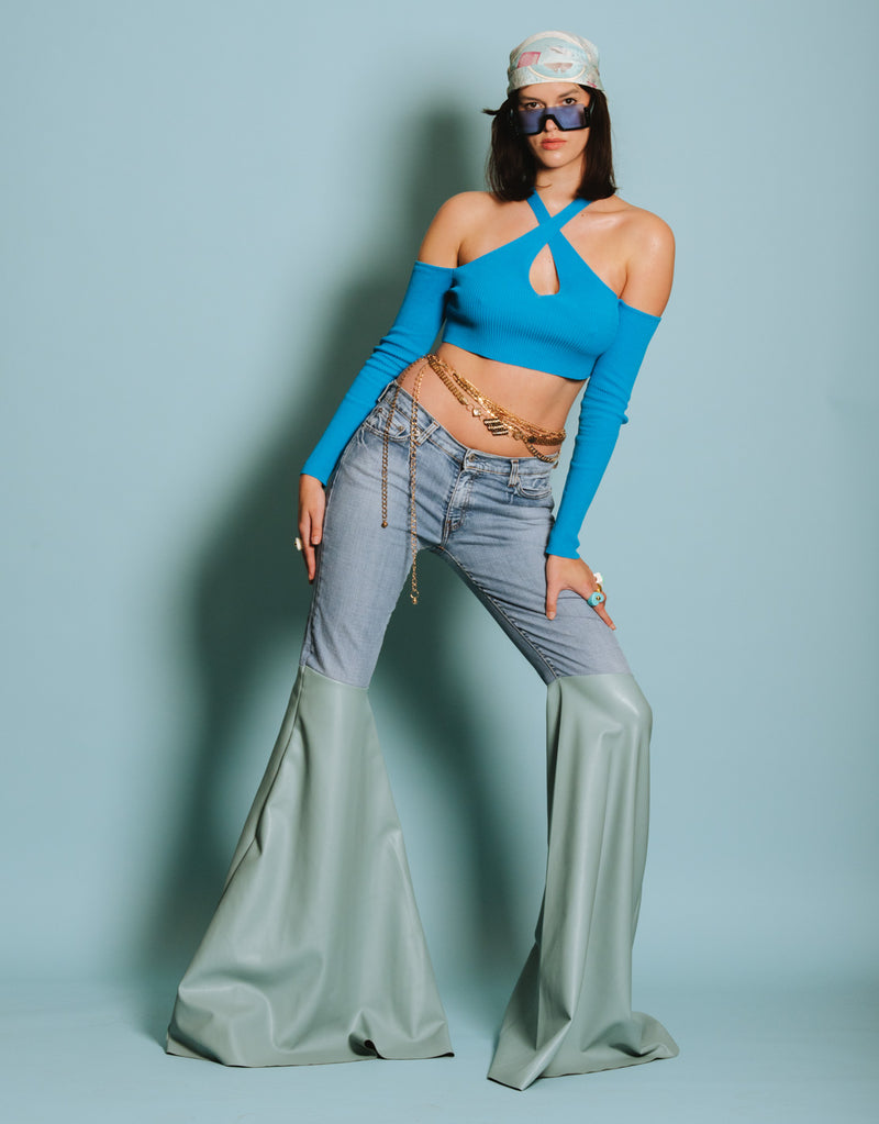 Vintage customized Levi's two toned flared jeans – JUTKA RISKA