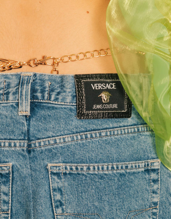 Vintage customized Versace denim skirt