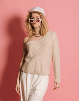 Vintage customized one shoulder sweater