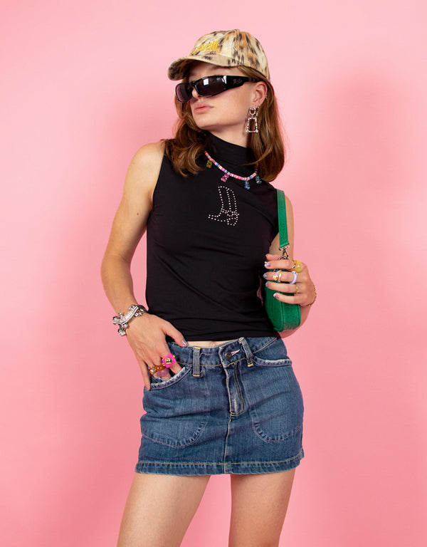 Vintage embellished cowboy boot top