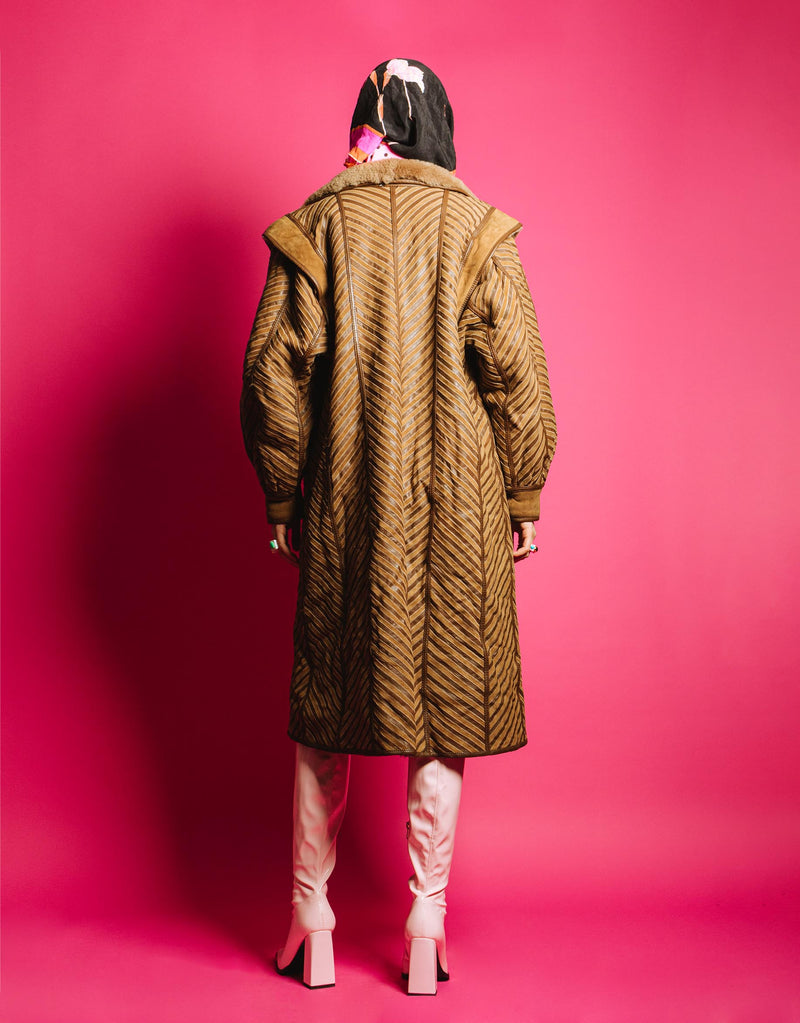 Vintage faux fur long coat