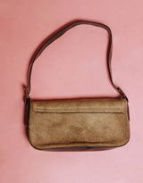Vintage faux fur square clasp bag