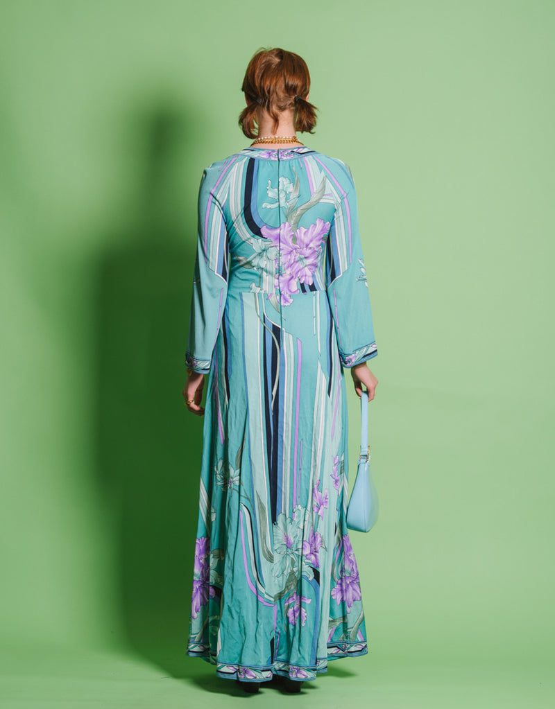 Vintage floral flowy maxi dress