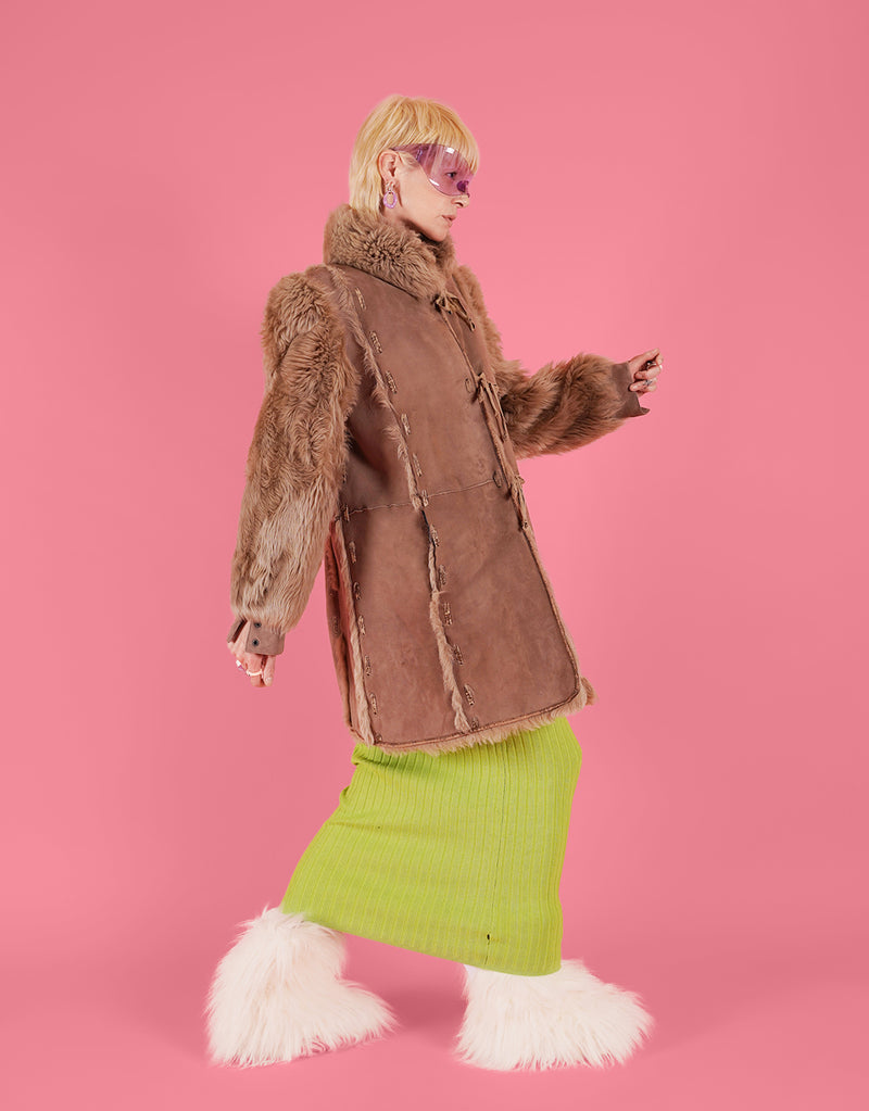 Vintage fluffy sleeves coat