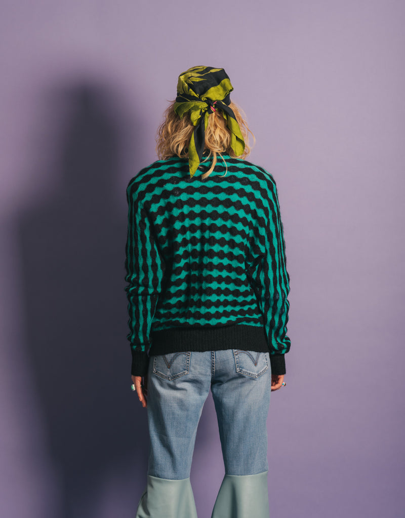 Vintage geometric knitted cardigan