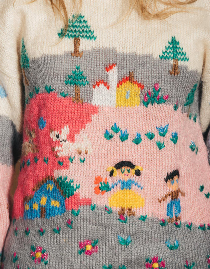 Vintage hand knitted peacefull sweater