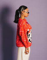 Vintage high neck cats print sweater