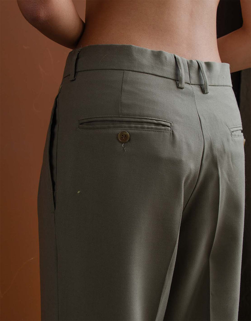 Vintage high waisted front pleat pantalon