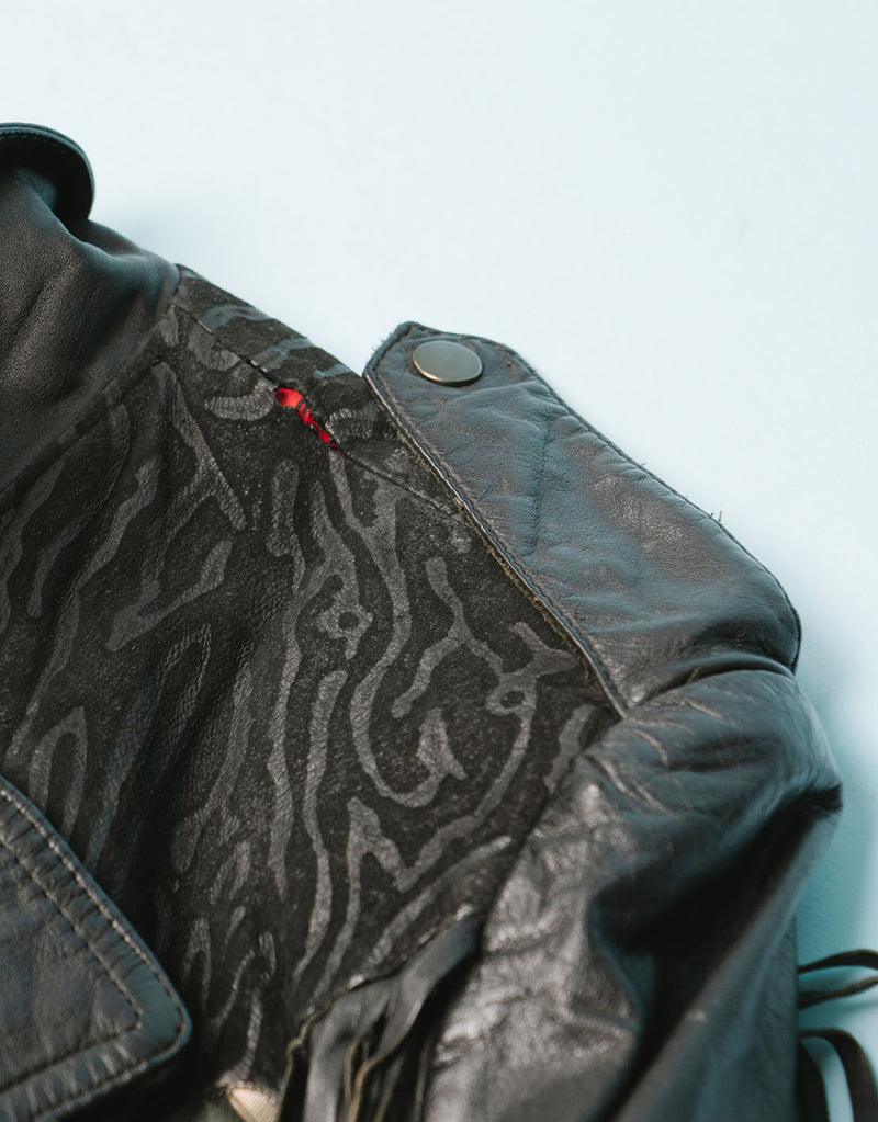 Vintage jacket with fringes and zebra print