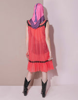 Vintage mesh dress with flower detail