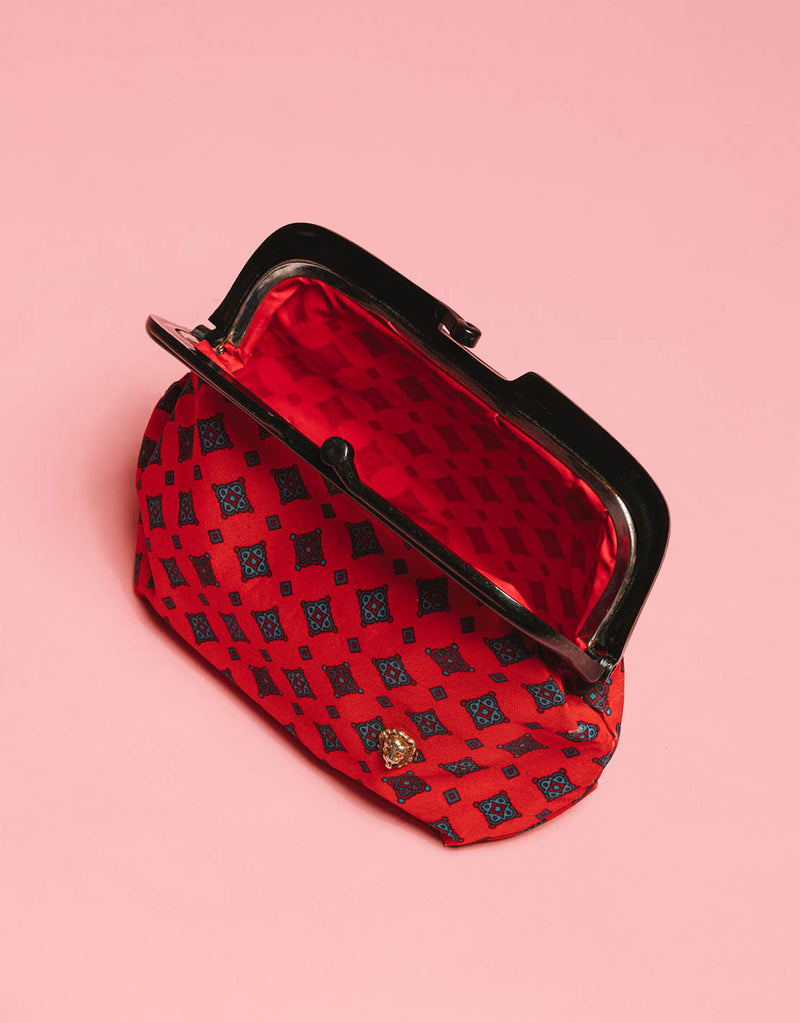 Vintage patterned clutch bag