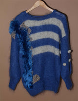 Vintage stripes and pom pom jumper |