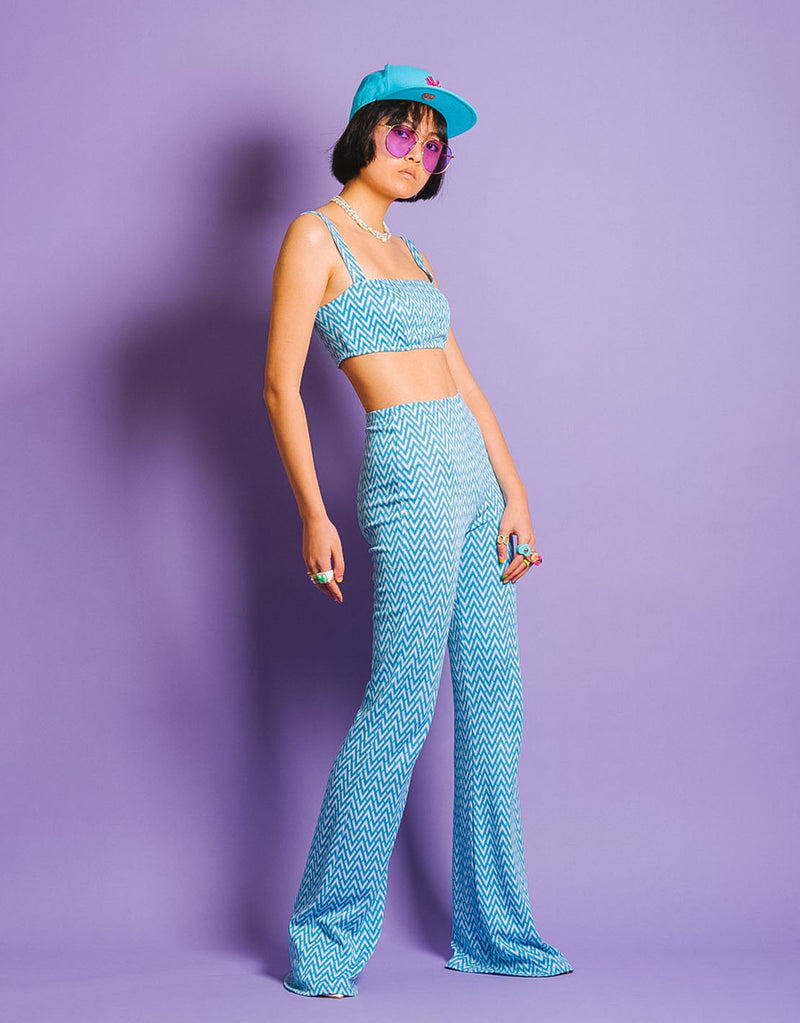 Zig zag knitted trousers