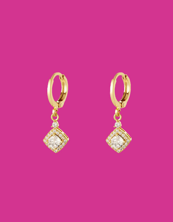 Zircon pendant earrings