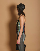 Disco sequins spaghetti top