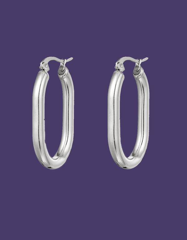 Earrings smooth oval