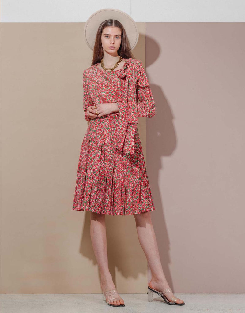 Vintage Yves Saint Laurent pleated midi dress
