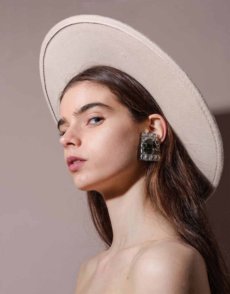 Vintage Yves Saint Laurent big crystal earrings