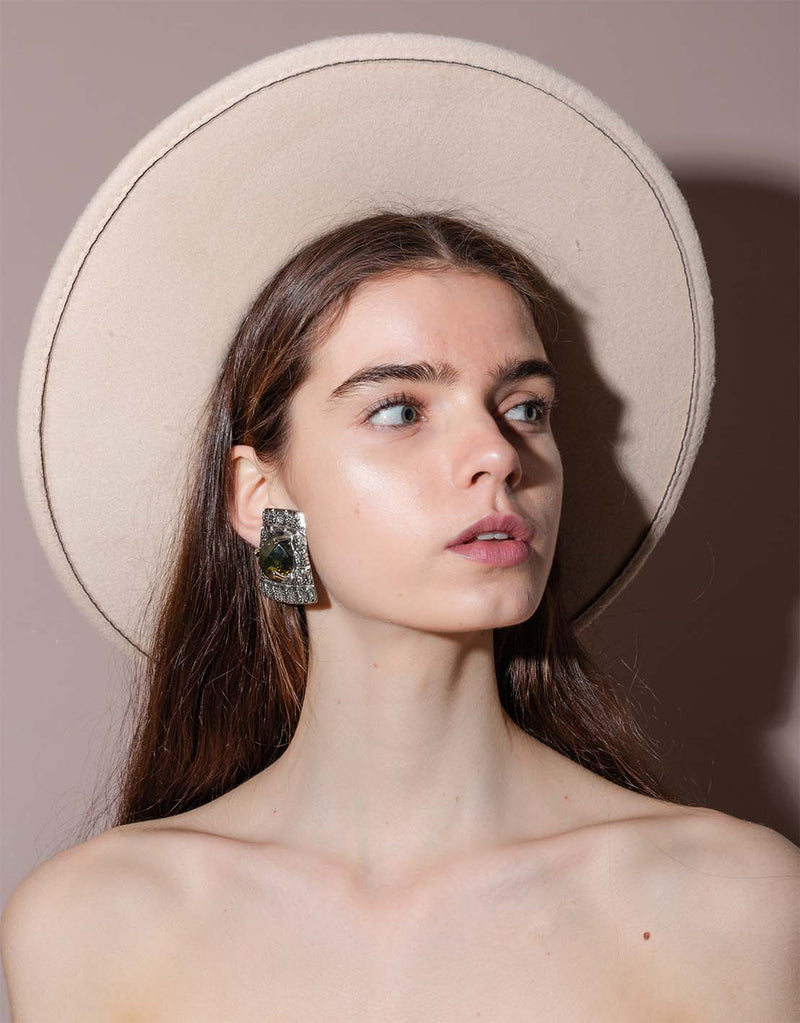 Vintage Yves Saint Laurent big crystal earrings