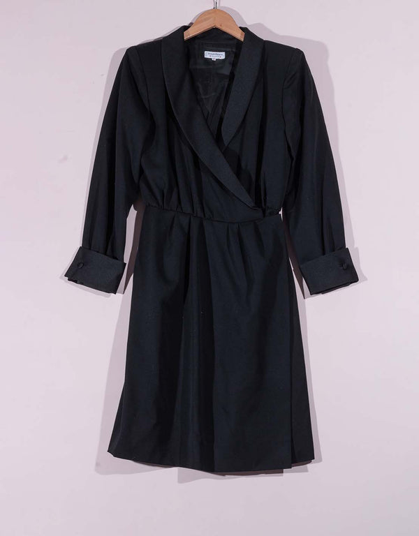 Vintage Yves Saint Laurent long sleeve wrap dress