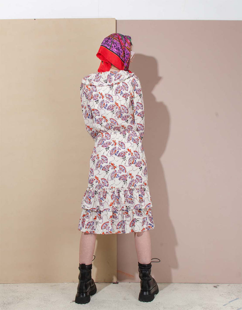 Vintage Yves Saint Laurent ruffled silk dress
