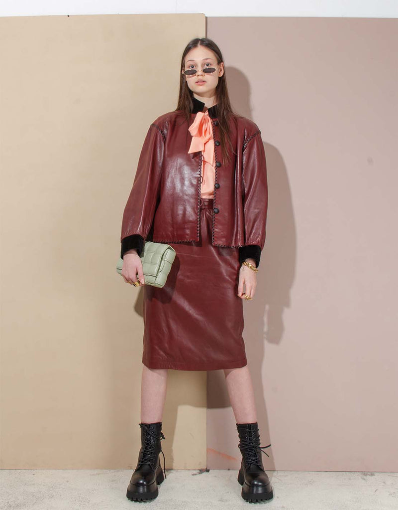 Vintage Yves Saint Laurent stitched leather jacket