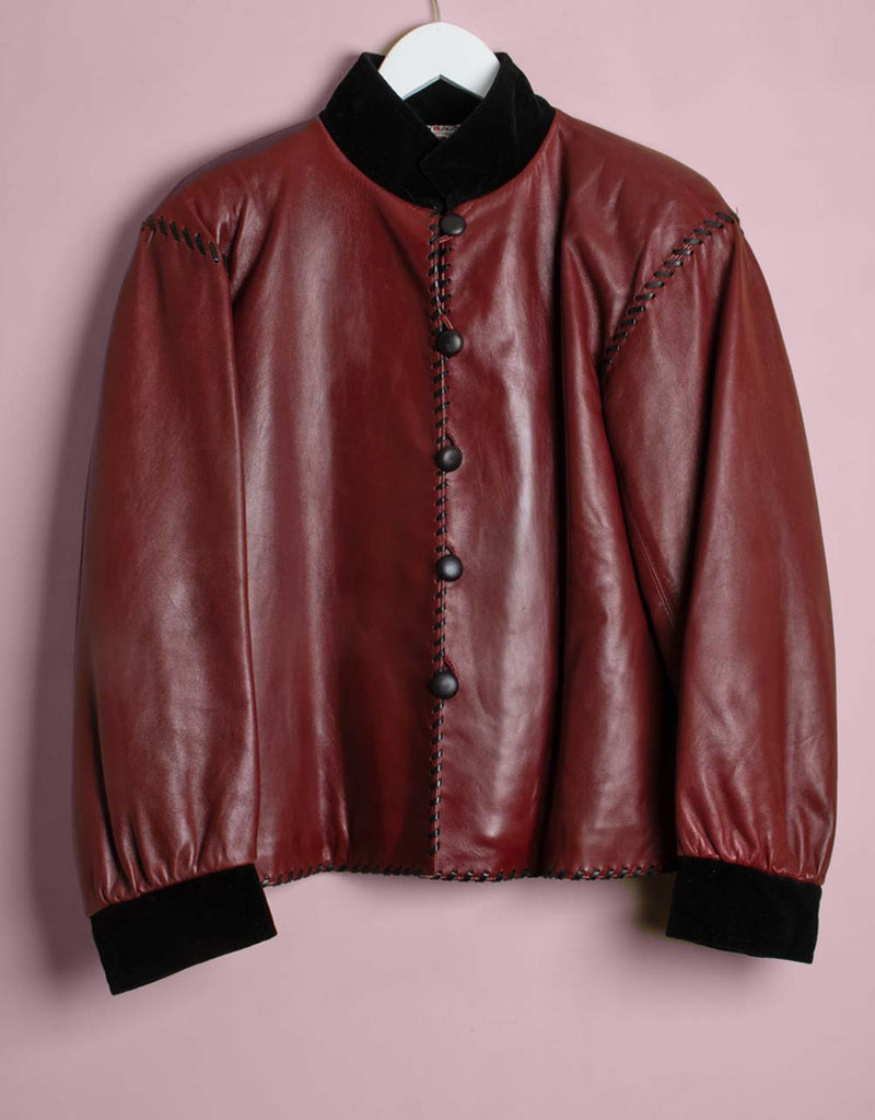 Vintage Yves Saint Laurent stitched leather jacket